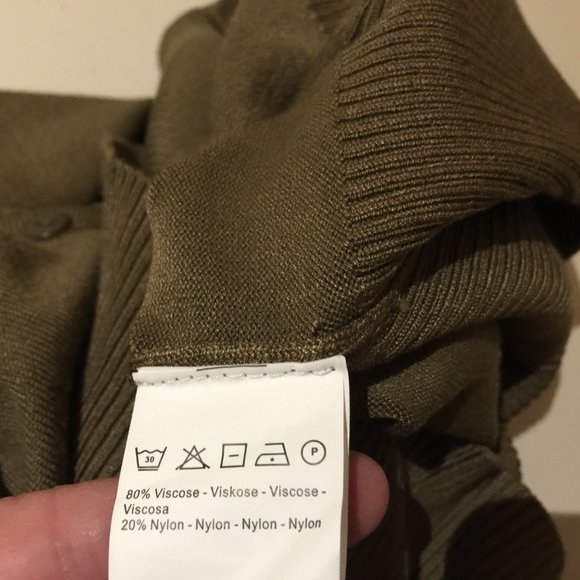 Yest Yana 12207 Ladies Dark Olive Cardigan Sweater with Buttons Sizes 12 and 14 - Picture 9 of 15